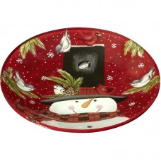 Precious Moments Snowman Hand Painted 6.25" Butter Plate FH2473